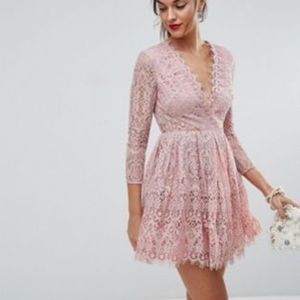 ASOS long sleeve lace mini dress